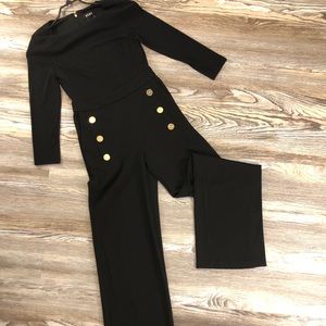 DKNY Women’s Sailor Pant, 3/4 sleeve jumpsuit XS